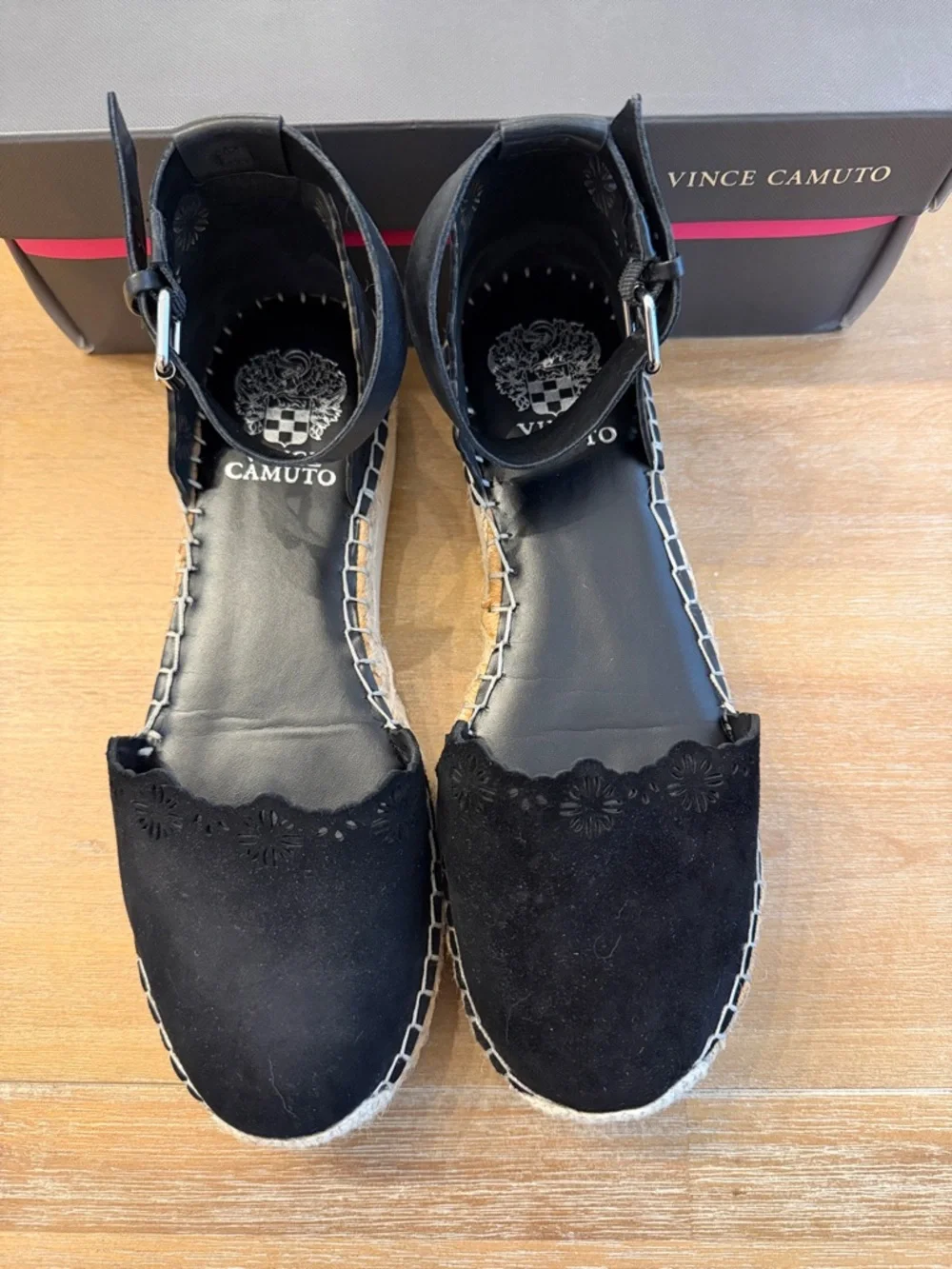 Size 8.5 Vince Camuto Black Espadrille Sandals - Picture 2 of 7